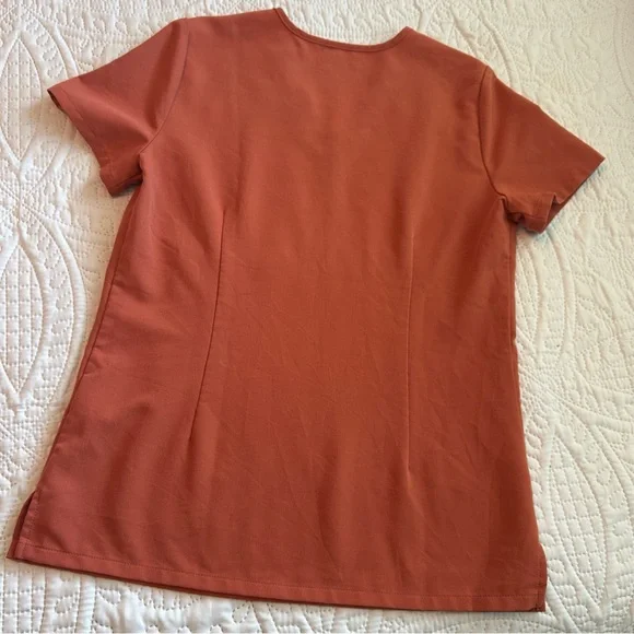 Figs Terracotta V-Neck Scrub Top - Picture 7 of 7